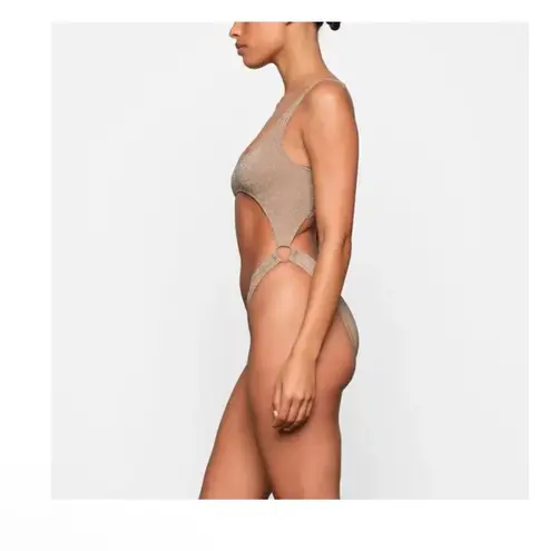 SKIMS NWT Glitter Swim Monokini in Sienna