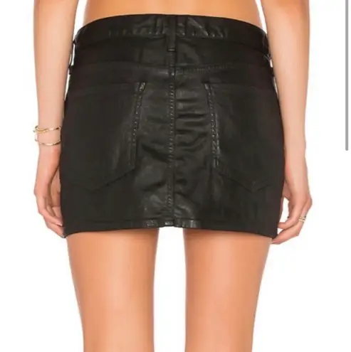 AGOLDE Coated Leather Mini Skirt