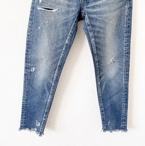 MOUSSY Vintage Denim Lancaster Tapered Distressed Jeans Blue Size 24