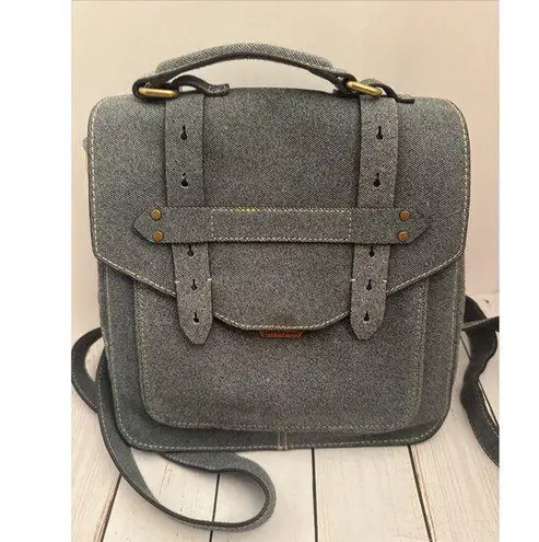 Aimee Kestenberg Denim Blue Backpack With Top Handle 10.5”x10”x4” EUC