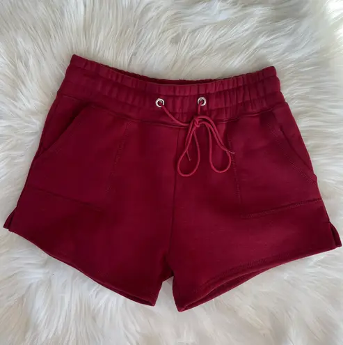 Comfy And Ready Terry Shorts In Wine Size Medium