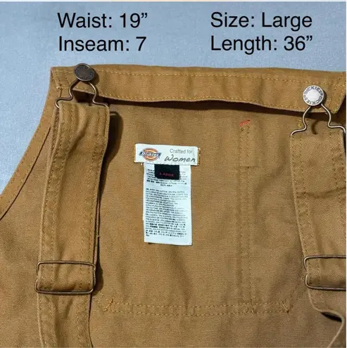 Dickies Women's Brown Canvas Overalls Size Large