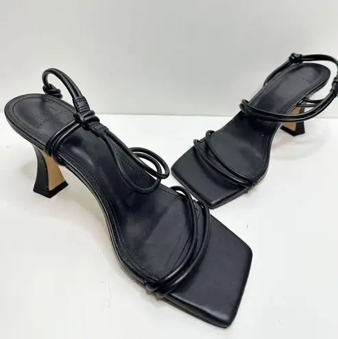 Marc Fisher  Sandals Womens Size 7 Black Leather Slip On Davia Shoes