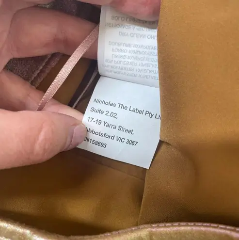 Nicholas Sofie Metallic Rose Wrap Style Lace Up Mini Skirt Size 4