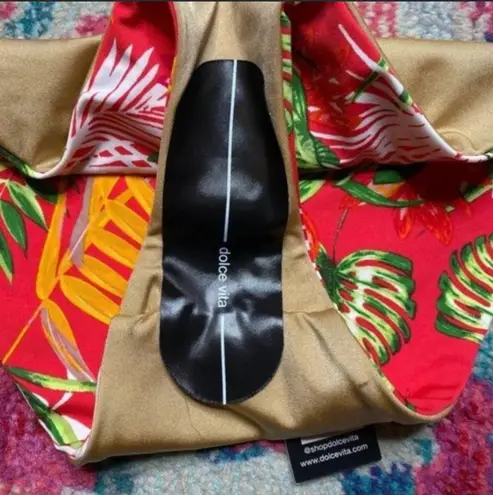 Dolce Vita NWT Tropical Print Reversible Bikini in Cherry Size Medium
