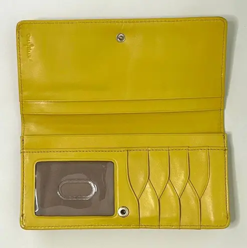 Cole Haan  Fold Over Wallet in Sunflower Yellow Snake Embossed