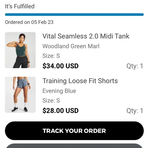 Gymshark Green Vital Seamless Tank