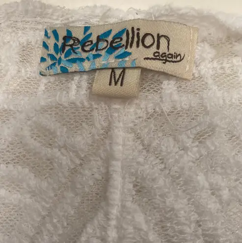 Rebellion Again Women’s Boho Lace Floral Theme Duster Kimono M