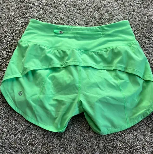 Lululemon Speed Up Shorts 4”in Green