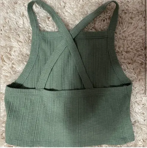 American Eagle Outfitters, green crop top, criss cross back