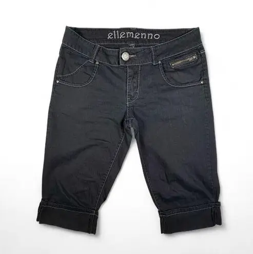 y2k Ellemenno Black Capri Jeans Cuffed 33 Inch Waist Vintage Mervyns Size undefined
