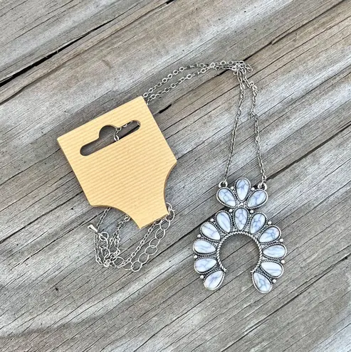 Squash Blossom Necklace White