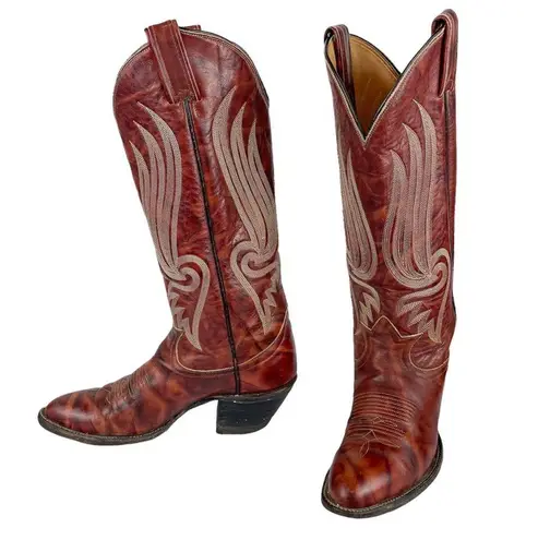 Tony Lama Gold Label Womens Western Cowgirl Boots Red Leather Sz 5 B