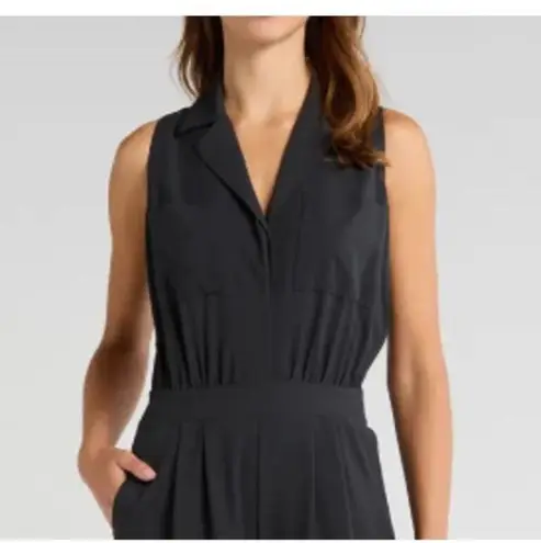NWOT Rhone Mirage collared wide leg Sleeveless casual black jumpsuit sz 12