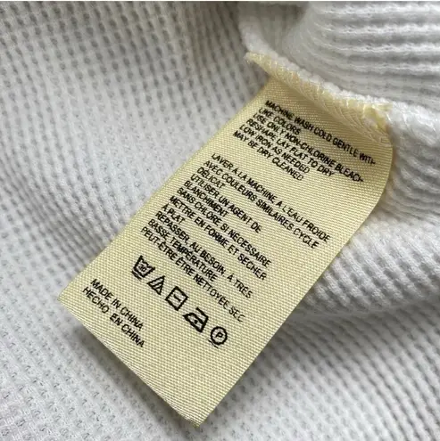 Pilcro Anthropologie Women's Notched Waffle Long Sleeve Top Sz Medium, White