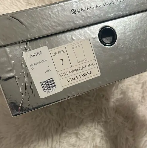 AZALEA WANG MARIETTA FOLD OVER OPEN TOE SANDAL BOOT IN CAMO