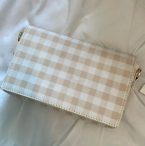 Tan Gingham Clutch