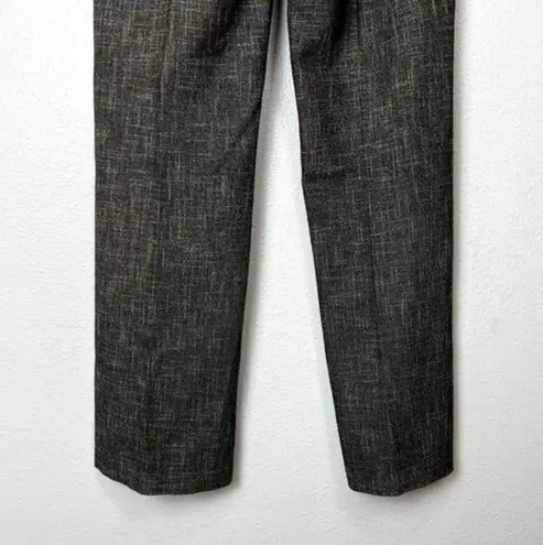 Akris  Wide Leg Career Dress Pants Womens Size 4‎ Brown Wool Blend Textured