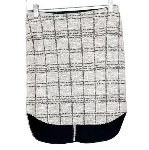 NEW Prose & Poetry Boucle Ecru & Black High Low Skirt, NWT Small, MSRP $200