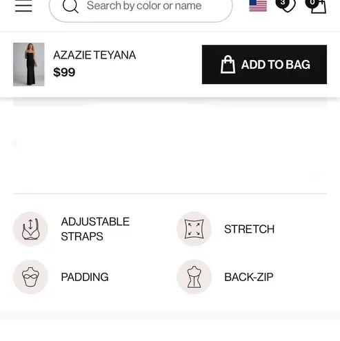 Azazie Black Teyana Dress