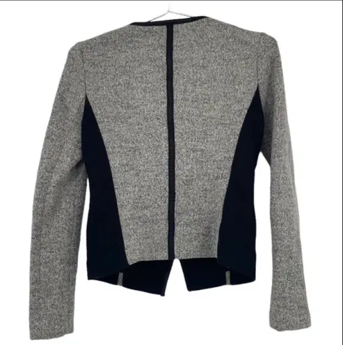 Banana Republic Gray and Black Asymmetrical Moto Wool Blend Jacket