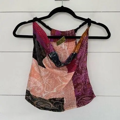 Free People  Women’s Small Boho Patchwork Scoopneck Tank