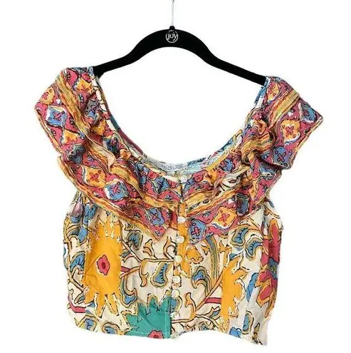 Rachel Zoe Vibrant Floral Ruffle Blouse by Rachel‎ Zoe NWT Size M A39