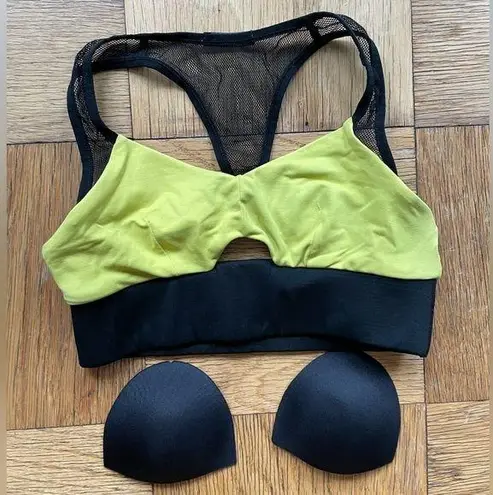 Michi Wildcat Sports Bra Acid Yellow/Black Sz S EUC