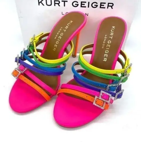 Kurt Geiger Pierra Mule Rainbow Heel Sandals Size 5.5