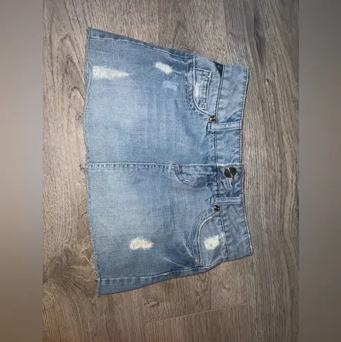 Vanity Vintage Distressed denim mini skirt 0 Blue