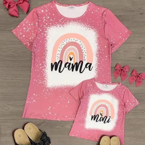 Mama Bleached Shirt size Small Pink