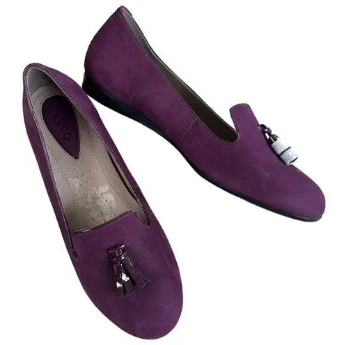Ecco NWOT Leather Tassel Flats Plum Size 7 - 7.5