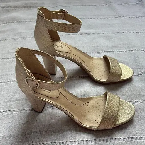 Life Stride “Avery” Gold Heeled Sandals
