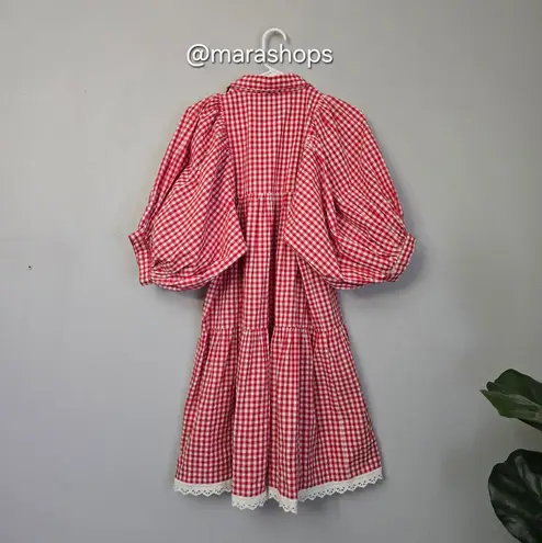 SauLe Parc Red Gingham Mini Dress Size XS