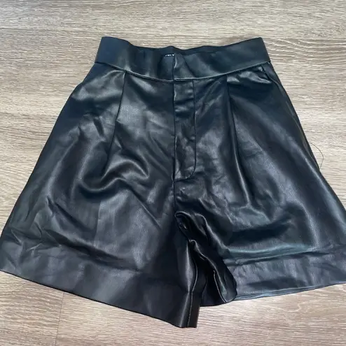 ZARA Faux Leather Shorts