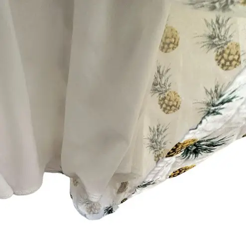 SM WARDROBE PINEAPPLE WHITE PRINT SLEEVELESS BELTED DRESS M Size M