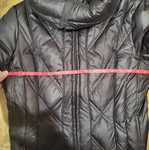 Steve Madden  Dark Chocolate Brown Down Filled Quilted Maxi Puffer Coat sz S - Image 9