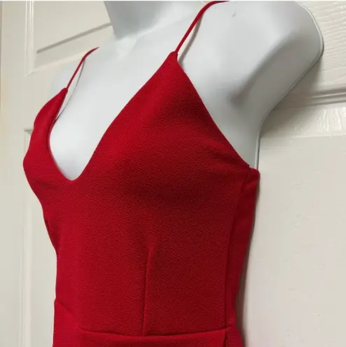 Missguided Red Skort Wrap Romper -