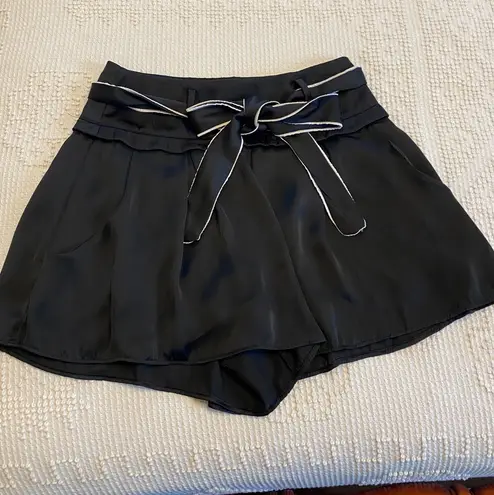 Bebe Black Flowy Belted Shorts