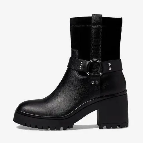 Blondo New!  Leather Rebel Waterproof Moto Biker Boot Black Sz 8.5 $170