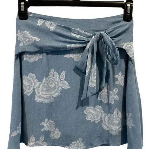 NWT Sadie & Sage Light Blue Faux Wrap Skirt