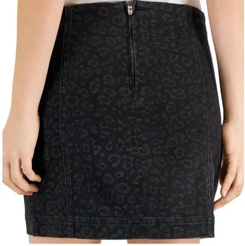 Tinseltown Black Denim Skirt Miniskirts Leopard Medium