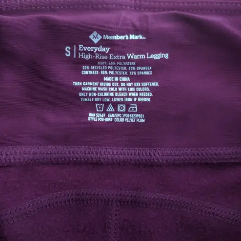 Members Mark Pink High Rise Extra Warm Fleece Lined Leggings Women's Size Small