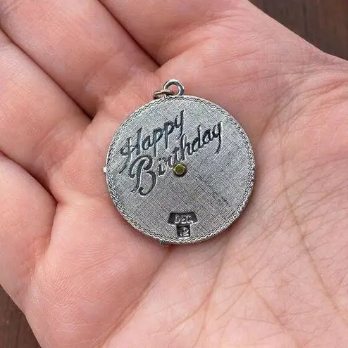 Vintage Silver Tone "Happy Birthday" Customizable Birthday Pendant Charm