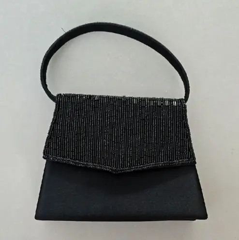 Bijoux Terner Vintage Small Black Beaded Evening Bag Purse Crossbody Clutch