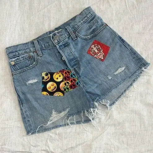 Levi's Levi’s 501 Women's Wedgie Patchwork Denim Shorts Size 27