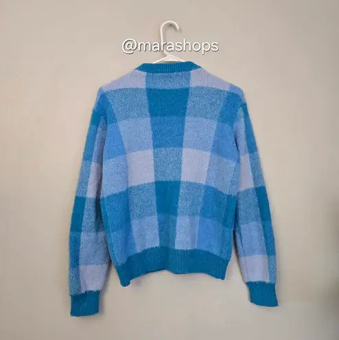 MC2 Saint Barth Brushed Sweater With Check Pattern Blue