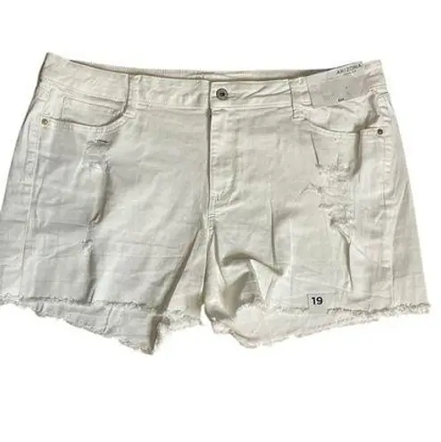 Arizona Jeans Arizona Jean Company White Jean Shorts Frayed Hem