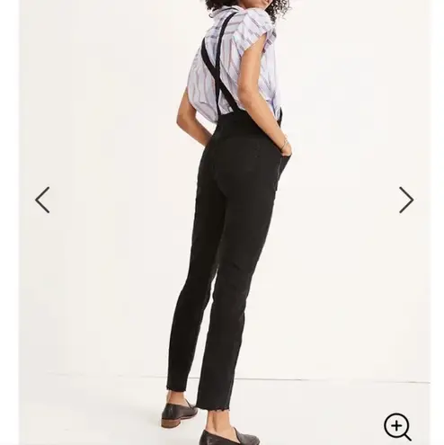 Madewell Black Denim Skinny Overalls in Washed Black Size XS