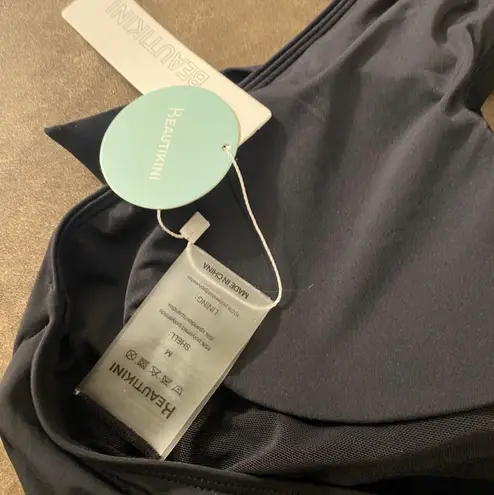 Beautikini Tummy Control One Piece Retro Bathing Suits V Neck Halter Ruched